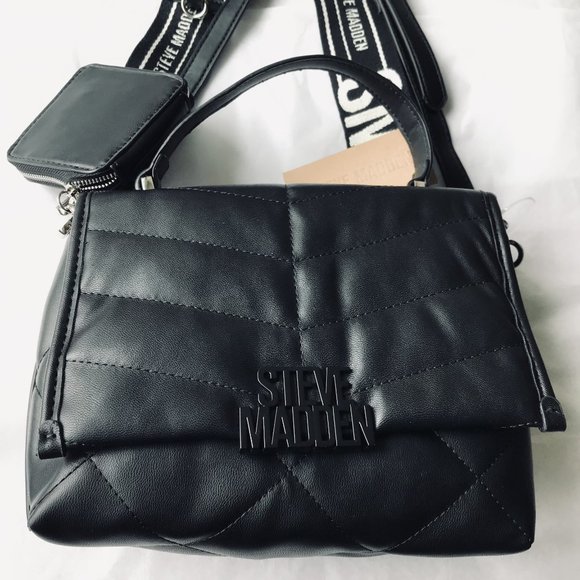 STEVE MADDEN Black BZOLA Crossbody / Top Handle Bag  Airpods Pouch - Picture 2 of 11